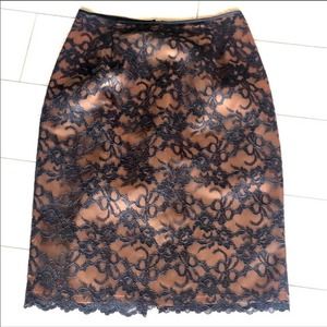 Danier black & nude lace pencil skirt. Size 6